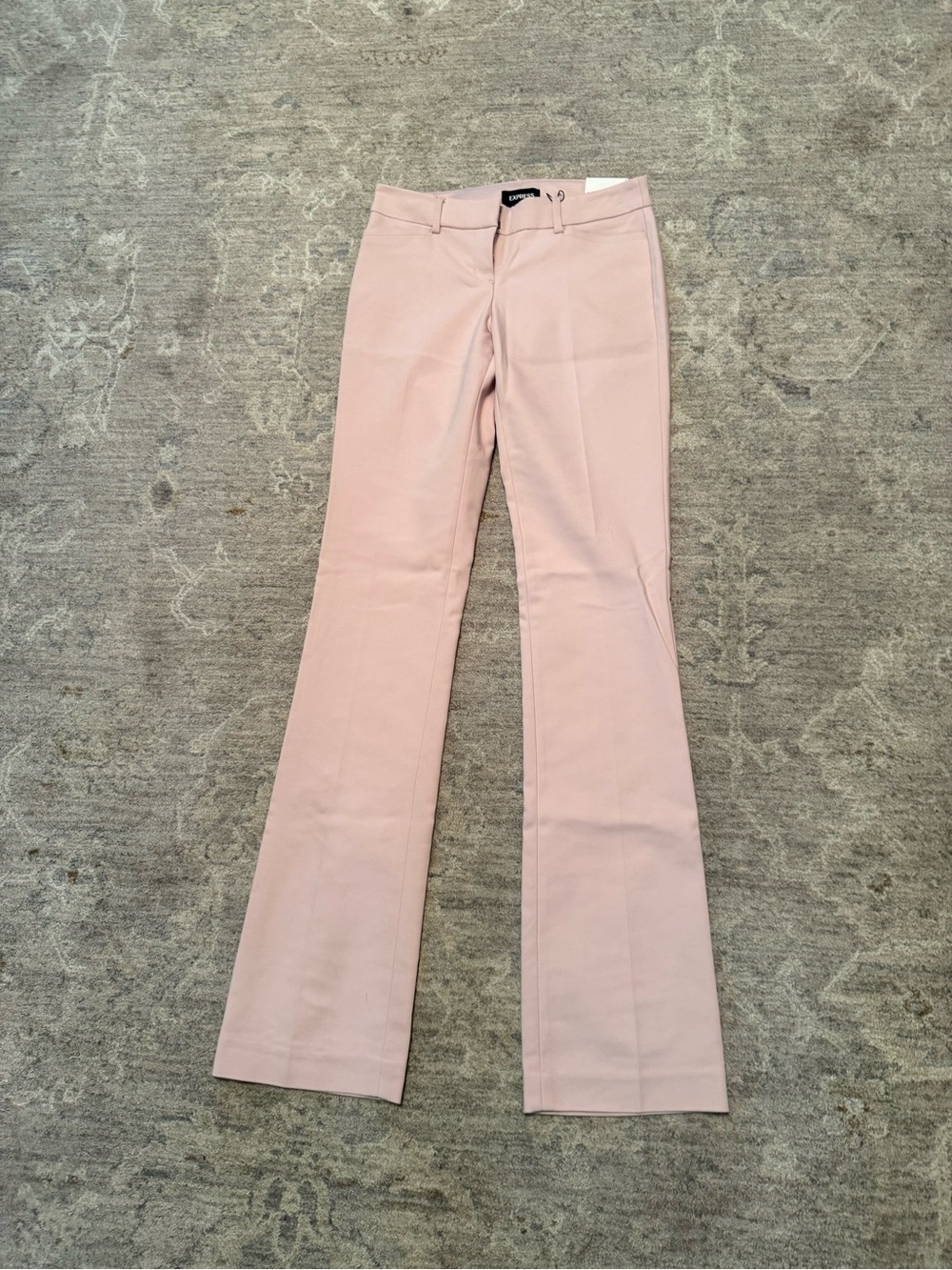 Express Women’s Columnist Blush Pink Tailored Bootcut Pants Low Rise 00L